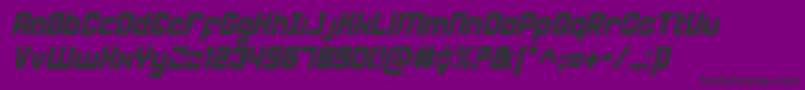 Czcionka WeaponeerCondensedItalic – czarne czcionki na fioletowym tle