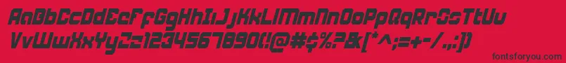 WeaponeerCondensedItalic Font – Black Fonts on Red Background