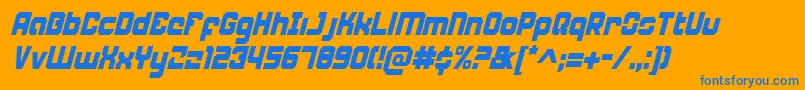 WeaponeerCondensedItalic Font – Blue Fonts on Orange Background