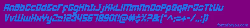 WeaponeerCondensedItalic Font – Blue Fonts on Purple Background