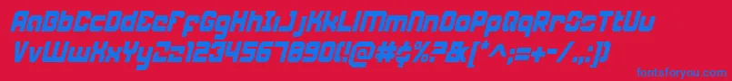 WeaponeerCondensedItalic Font – Blue Fonts on Red Background