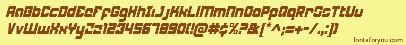 WeaponeerCondensedItalic Font – Brown Fonts on Yellow Background