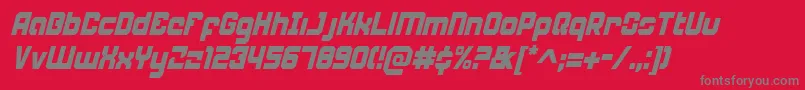 WeaponeerCondensedItalic Font – Gray Fonts on Red Background