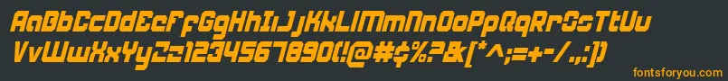 WeaponeerCondensedItalic Font – Orange Fonts on Black Background
