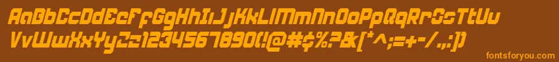 WeaponeerCondensedItalic Font – Orange Fonts on Brown Background