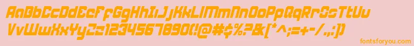 WeaponeerCondensedItalic Font – Orange Fonts on Pink Background
