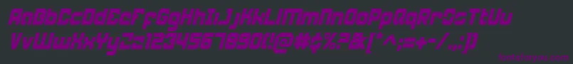 WeaponeerCondensedItalic Font – Purple Fonts on Black Background
