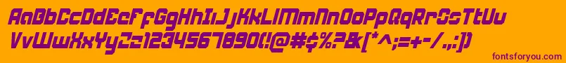 WeaponeerCondensedItalic Font – Purple Fonts on Orange Background