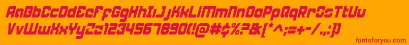 WeaponeerCondensedItalic Font – Red Fonts on Orange Background