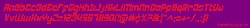 WeaponeerCondensedItalic Font – Red Fonts on Purple Background
