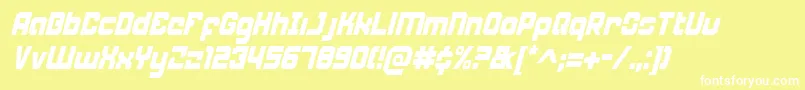 WeaponeerCondensedItalic Font – White Fonts on Yellow Background