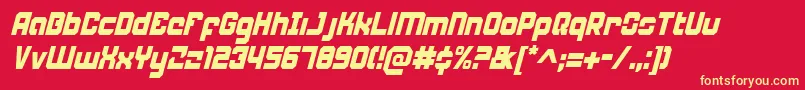 WeaponeerCondensedItalic Font – Yellow Fonts on Red Background