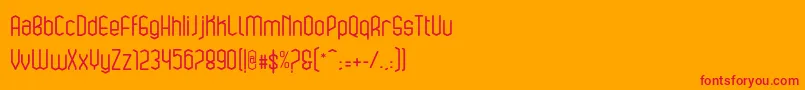 bluesquare-Schriftart – Rote Schriften auf orangefarbenem Hintergrund