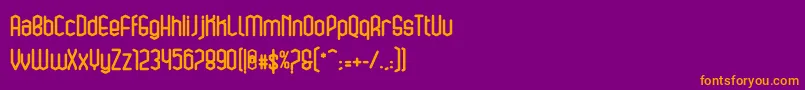 bluesquarebold Font – Orange Fonts on Purple Background