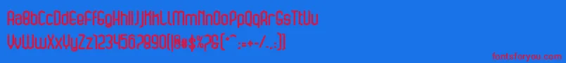 bluesquarebold Font – Red Fonts on Blue Background