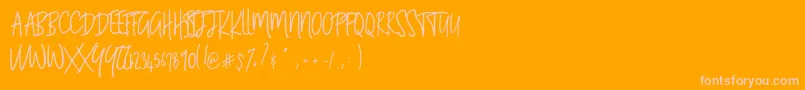 BLUESTORIA Personal Use Only-Schriftart – Rosa Schriften auf orangefarbenem Hintergrund