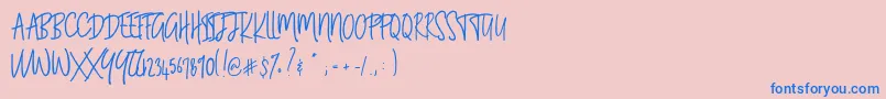 BLUESTORIA Personal Use Only-Schriftart – Blaue Schriften auf rosa Hintergrund
