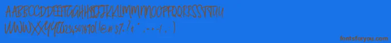 BLUESTORIA Personal Use Only Font – Brown Fonts on Blue Background