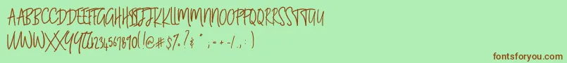 BLUESTORIA Personal Use Only Font – Brown Fonts on Green Background