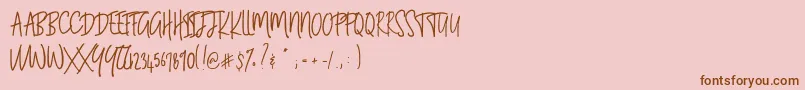 Шрифт BLUESTORIA Personal Use Only – коричневые шрифты на розовом фоне