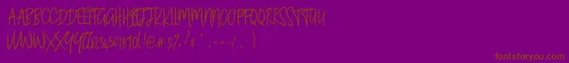 BLUESTORIA Personal Use Only Font – Brown Fonts on Purple Background