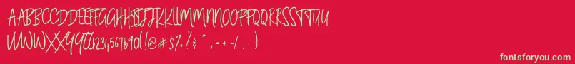 Шрифт BLUESTORIA Personal Use Only – зелёные шрифты на красном фоне