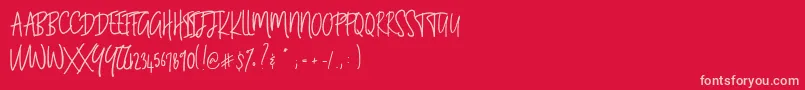 BLUESTORIA Personal Use Only-Schriftart – Rosa Schriften auf rotem Hintergrund