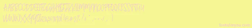 BLUESTORIA Personal Use Only Font – Pink Fonts on Yellow Background