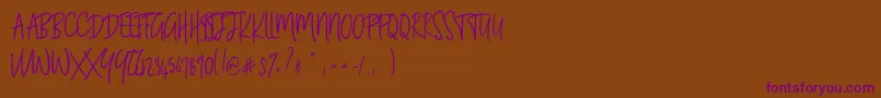 BLUESTORIA Personal Use Only Font – Purple Fonts on Brown Background