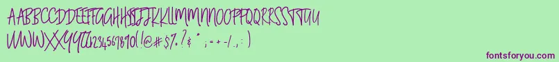 BLUESTORIA Personal Use Only Font – Purple Fonts on Green Background