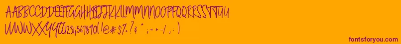BLUESTORIA Personal Use Only Font – Purple Fonts on Orange Background