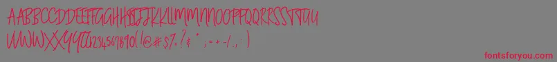 BLUESTORIA Personal Use Only Font – Red Fonts on Gray Background