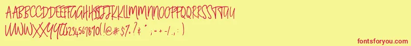 Шрифт BLUESTORIA Personal Use Only – красные шрифты на жёлтом фоне