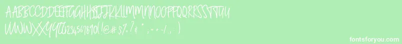 Шрифт BLUESTORIA Personal Use Only – белые шрифты на зелёном фоне