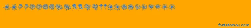 fuente Blumen – Fuentes Azules Sobre Fondo Naranja