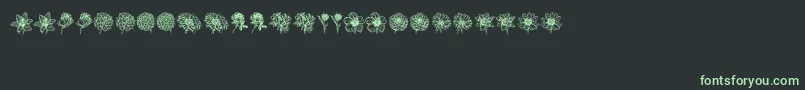 Fonte Blumen – fontes verdes em um fundo preto