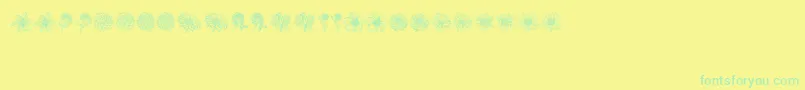 Blumen-Schriftart – Grüne Schriften auf gelbem Hintergrund