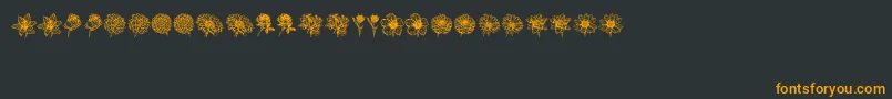 Fonte Blumen – fontes laranjas em um fundo preto
