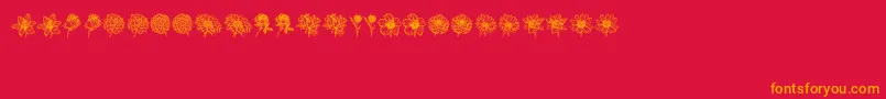 fuente Blumen – Fuentes Naranjas Sobre Fondo Rojo