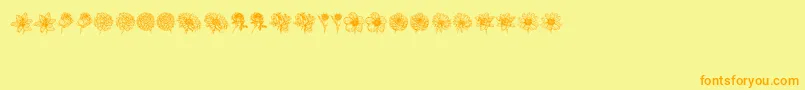 Blumen Font – Orange Fonts on Yellow Background