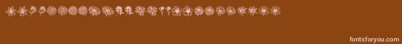 Blumen-Schriftart – Rosa Schriften auf braunem Hintergrund