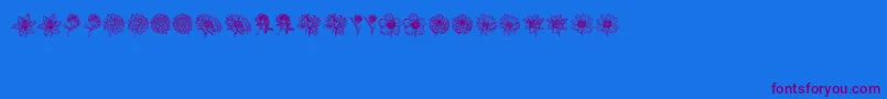 Blumen Font – Purple Fonts on Blue Background