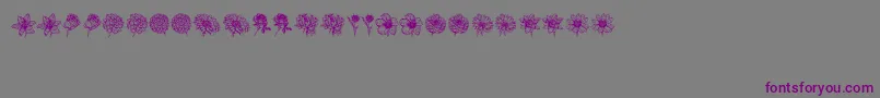 Blumen-Schriftart – Violette Schriften auf grauem Hintergrund