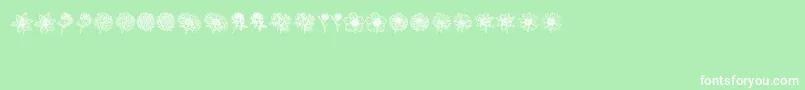 Blumen Font – White Fonts on Green Background