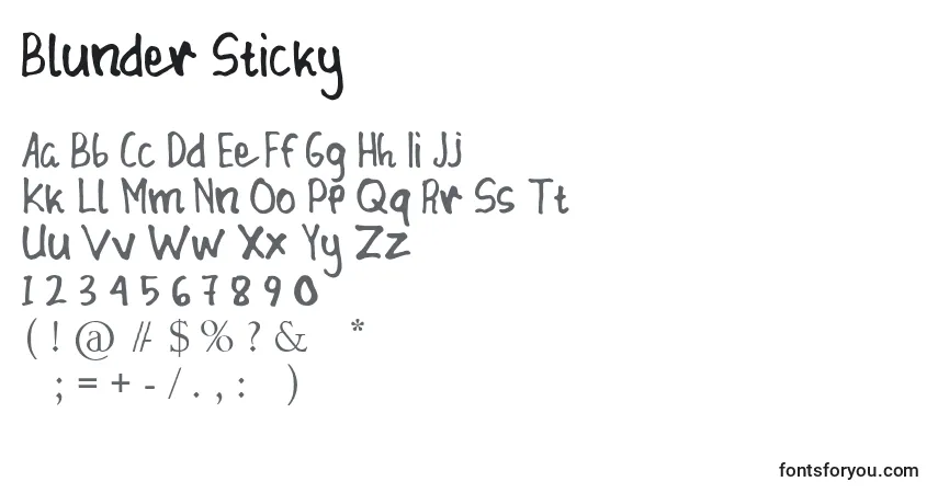 Blunder Stickyフォント–アルファベット、数字、特殊文字