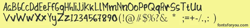 Blunder Sticky Font – Black Fonts on Yellow Background