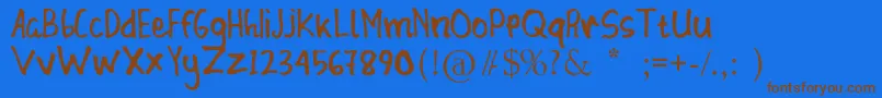 Blunder Sticky Font – Brown Fonts on Blue Background