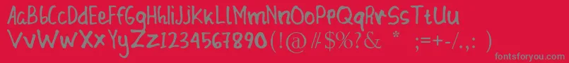 Blunder Sticky Font – Gray Fonts on Red Background