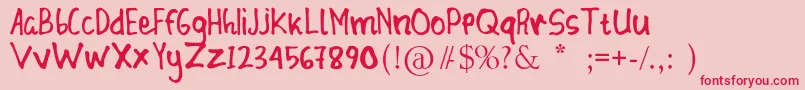 Blunder Sticky Font – Red Fonts on Pink Background
