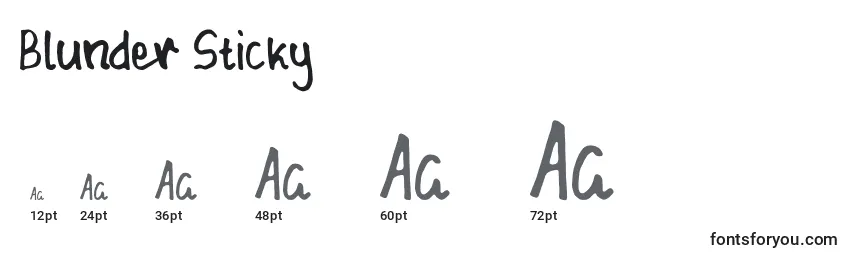 Größen der Schriftart Blunder Sticky